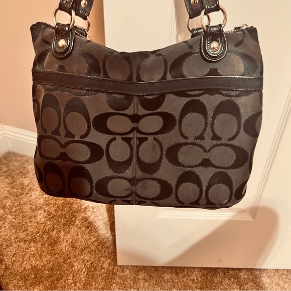 Coach 18979 Black Signature Jacquard Large Handbag - Picture 2 of 6